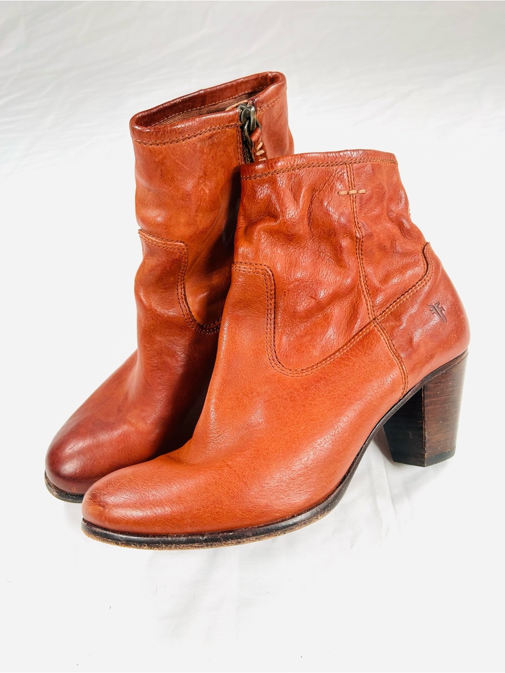 Frye Paulina Artisan Ankle Zip Western Distressed Boots
